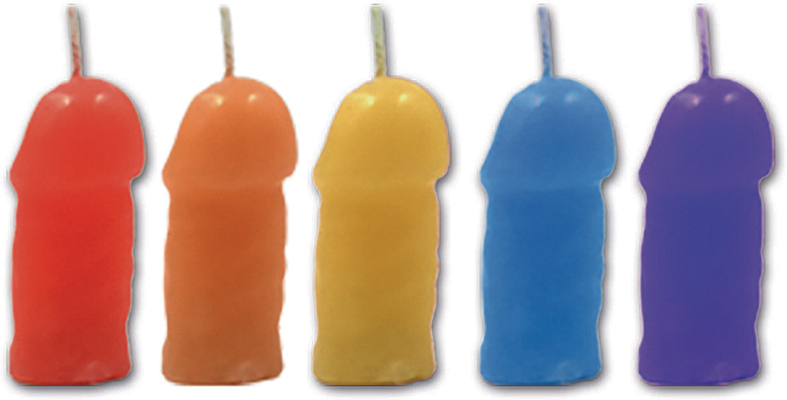 Rainbow Pecker Party Candles Set of 5 Fun Adult Birthday Candles > Candles > Novelty - Tophatter Daily Deals