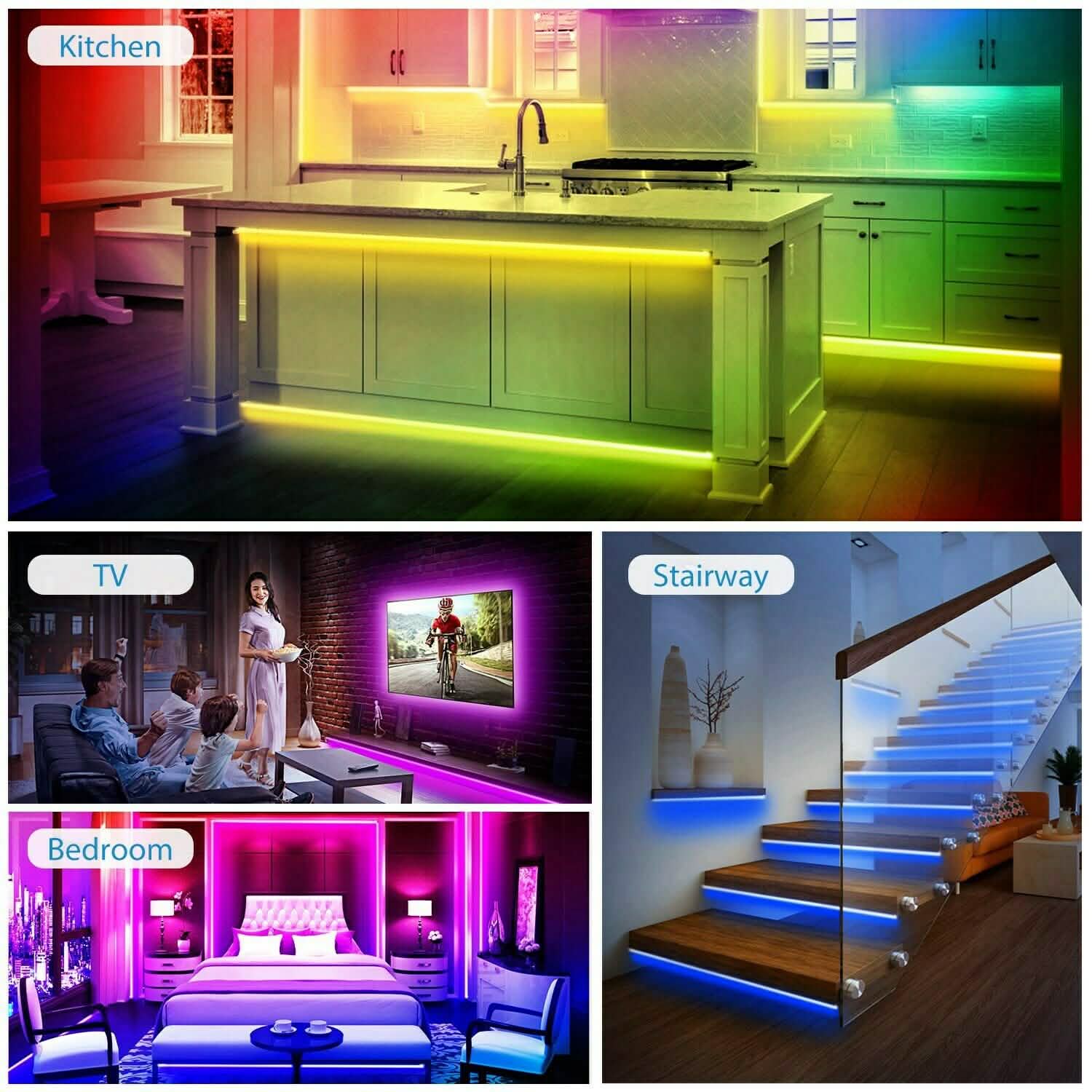 5M LED Strip Light 5050 SMD RGB Waterproof Smart WIFI IR APP Controller Indoor Lighting - Tophatter Daily Deals