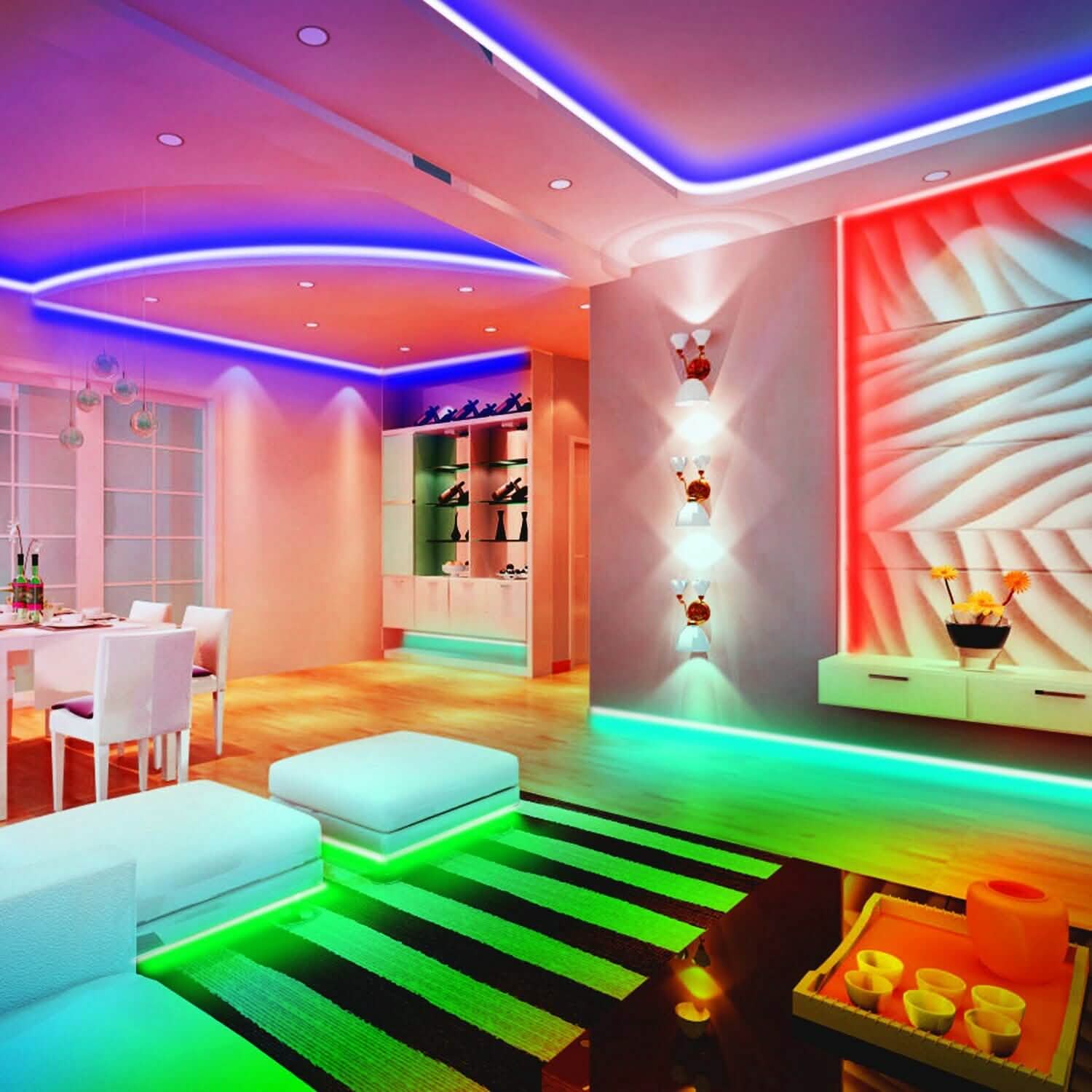 5M LED Strip Light 5050 SMD RGB Waterproof Smart WIFI IR APP Controller Indoor Lighting - Tophatter Daily Deals