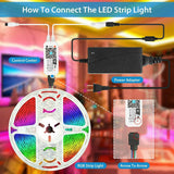 5M LED Strip Light 5050 SMD RGB Waterproof Smart WIFI IR APP Controller Indoor Lighting - Tophatter Daily Deals