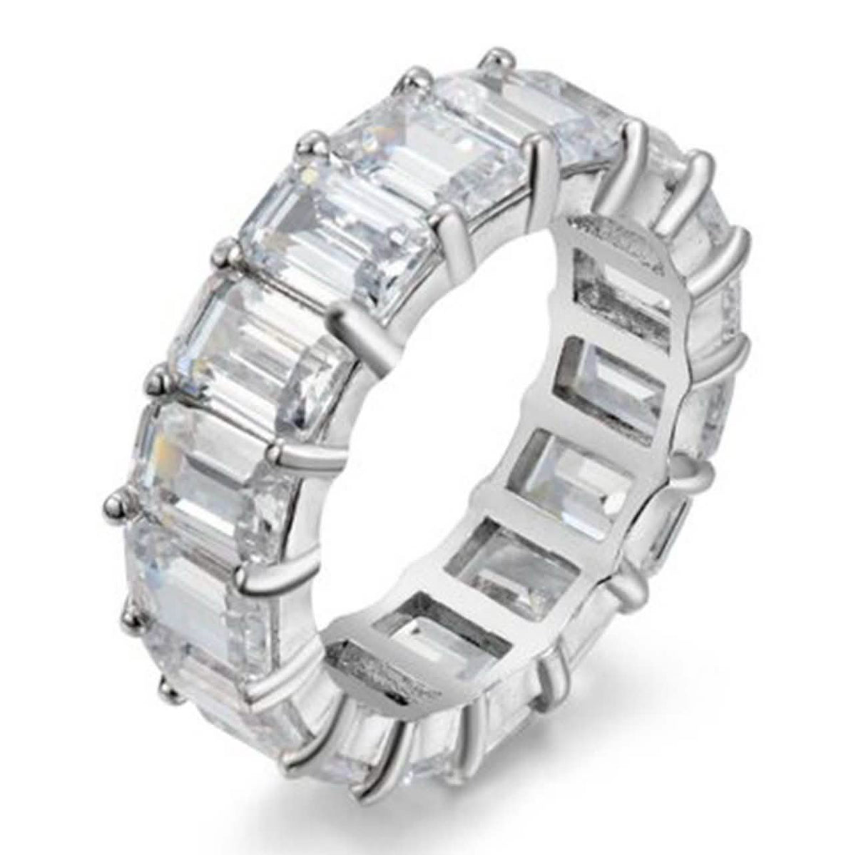 5MM Emerald Cut Eternity Band 9 Rings - Tophatter Daily Deals