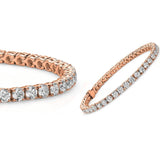 5MM Round Cubic Zirconia Tennis Bracelet Rose Gold Bracelets - Tophatter Daily Deals