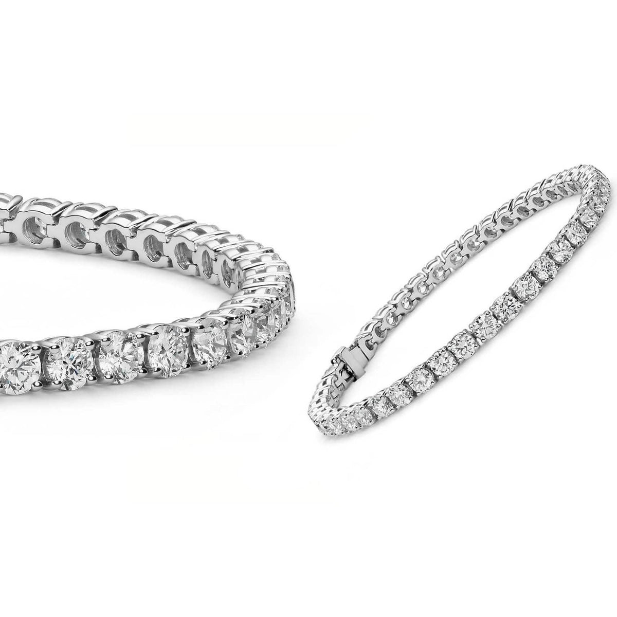 5MM Round Cubic Zirconia Tennis Bracelet White Gold Bracelets - Tophatter Daily Deals