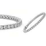 5MM Round Cubic Zirconia Tennis Bracelet White Gold Bracelets - Tophatter Daily Deals