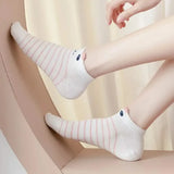 5-Pairs: Pink Kitty Crew Socks Women's Socks & Hosiery - Tophatter Daily Deals