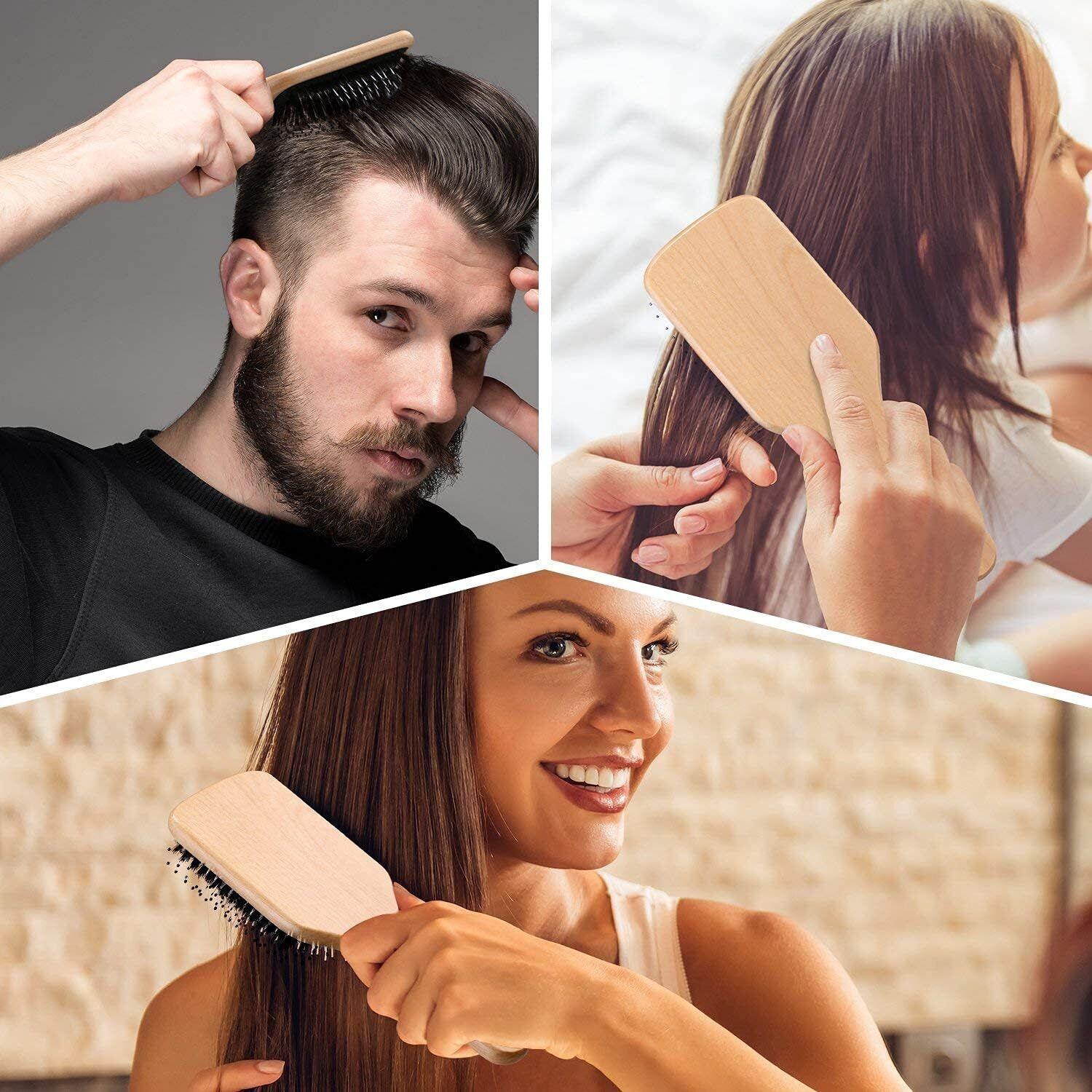 Luxury Hair Brush Set - 5pk Hair Brush Set for Women Professional Pink Hairdressing Salon Styling Gift Hair Care - Tophatter Daily Deals