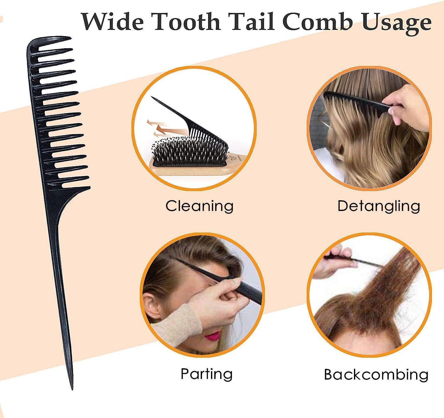 Luxury Hair Brush Set - 5pk Hair Brush Set for Women Professional Pink Hairdressing Salon Styling Gift Hair Care - Tophatter Daily Deals