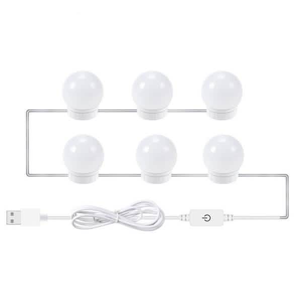 5V USB Power Vanity Lights 6 Bulbs Indoor Lighting - Tophatter Daily Deals