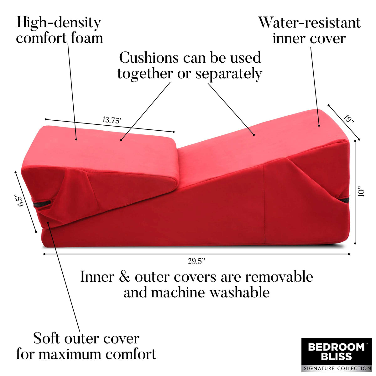 Love Cushion Set Foam Wedge Pillow Red > Sex Toys > Sex Positioners - Tophatter Daily Deals