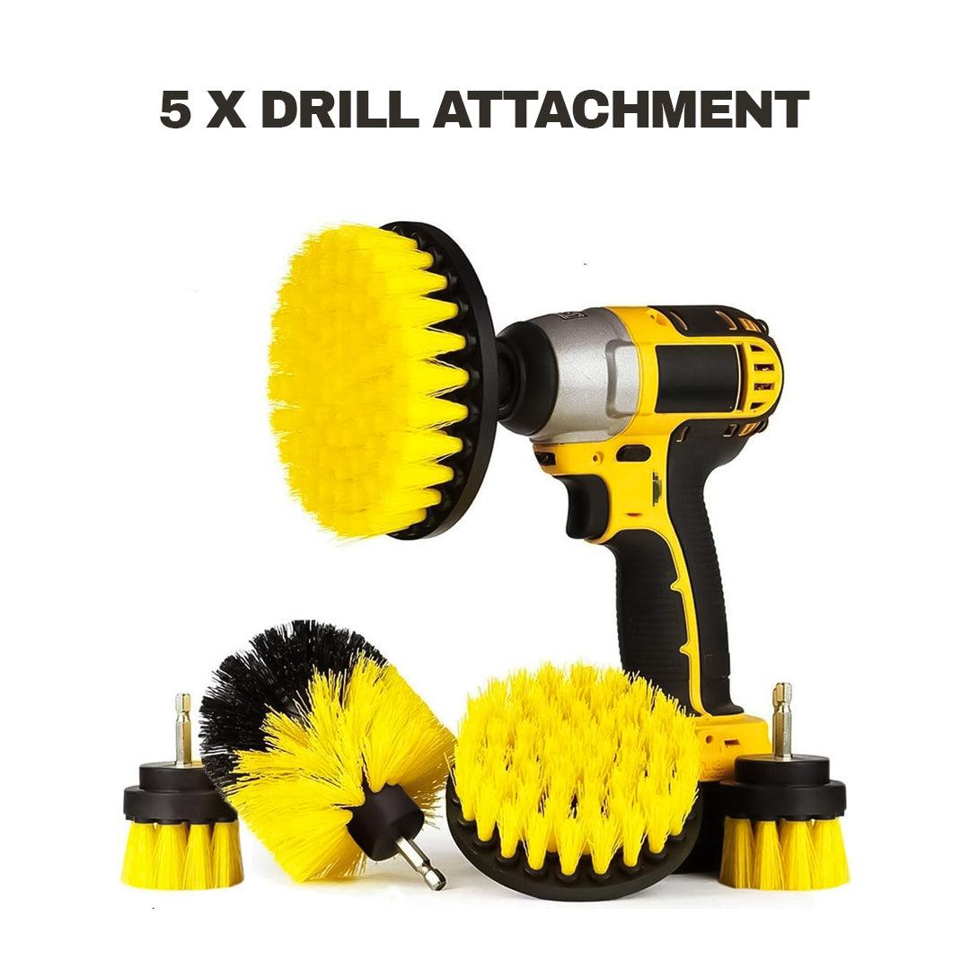 Soft Brush for Drill - 5 X Drill Attachment Cleaning Brush Set Power Scrub Home Car Tile Bathroom New Apparel & Accessories - Tophatter Daily Deals