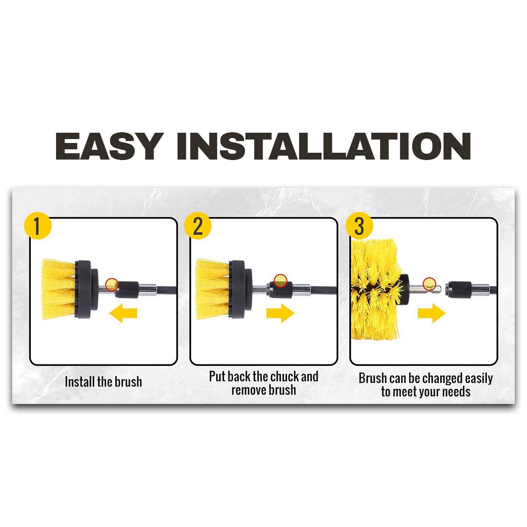 Soft Brush for Drill - 5 X Drill Attachment Cleaning Brush Set Power Scrub Home Car Tile Bathroom New Apparel & Accessories - Tophatter Daily Deals