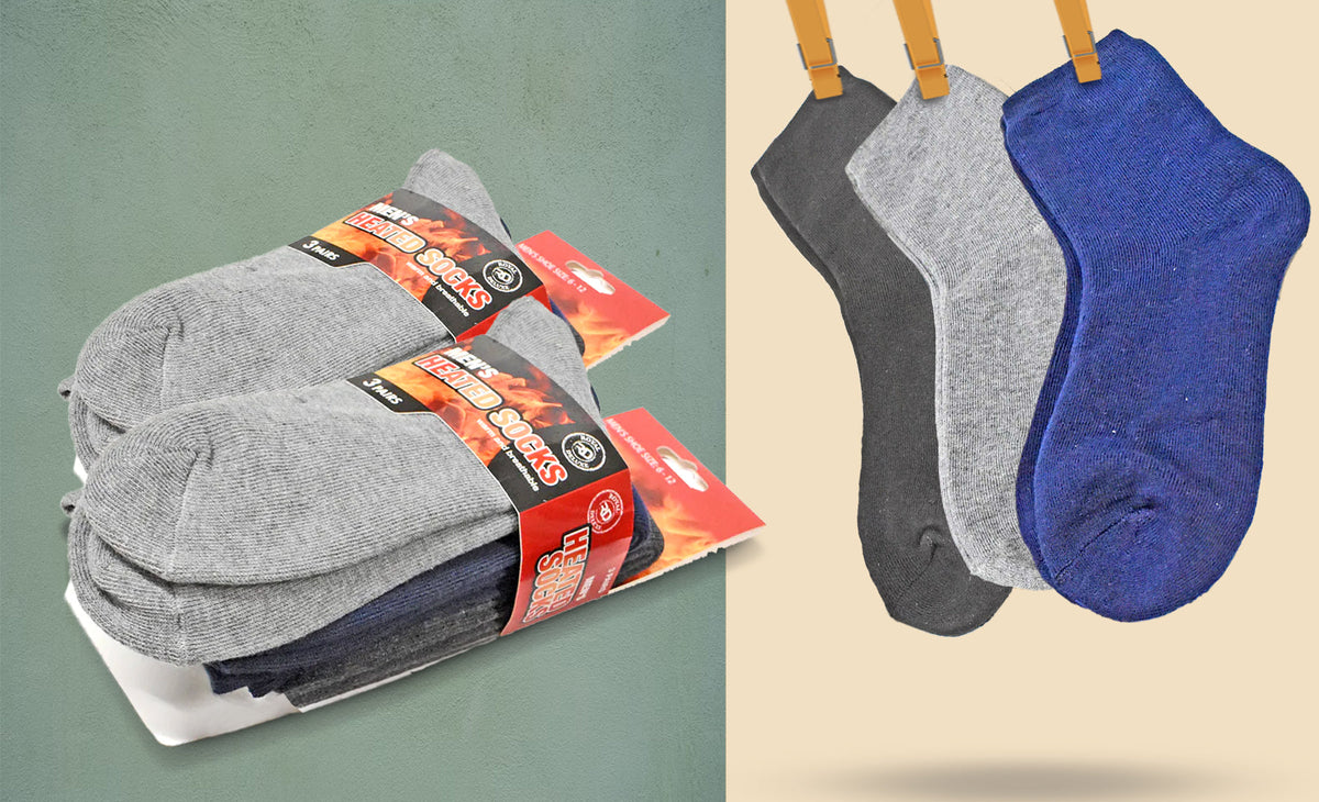 6-Pairs Men’s Heated Crew Socks Everything Else - Tophatter Daily Deals
