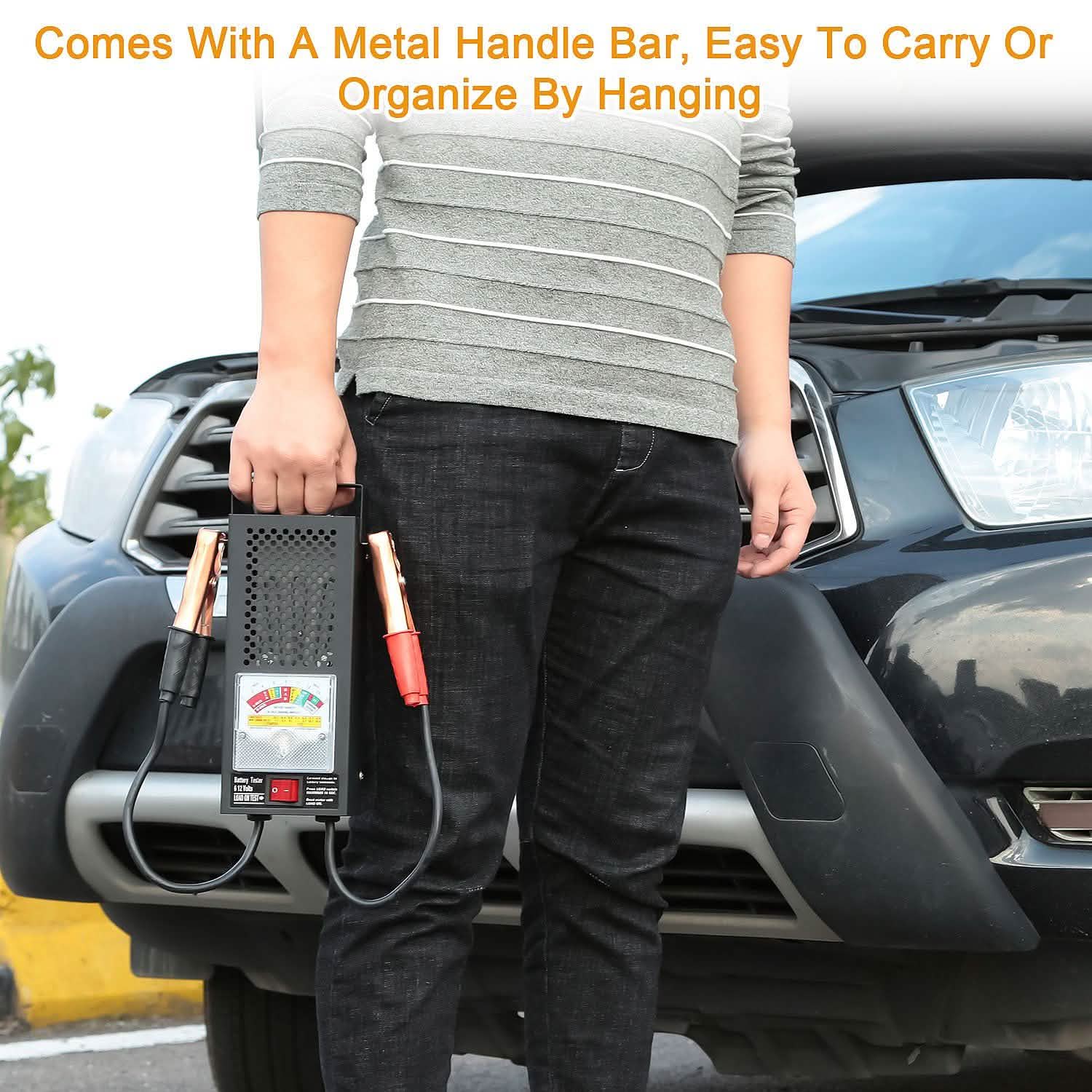 6-12V Automotive Battery Tester with Heavy Duty Insulated Copper Clips Automotive - Tophatter Daily Deals