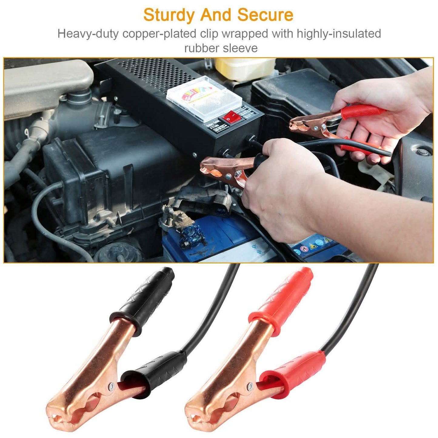 6-12V Automotive Battery Tester with Heavy Duty Insulated Copper Clips Automotive - Tophatter Daily Deals