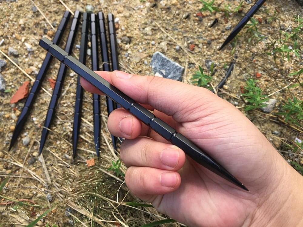 Black Storm Stainless Steel Throwing Spikes Knives Set 3 with Nylon Sheath EDC Gadgets - Tophatter Daily Deals