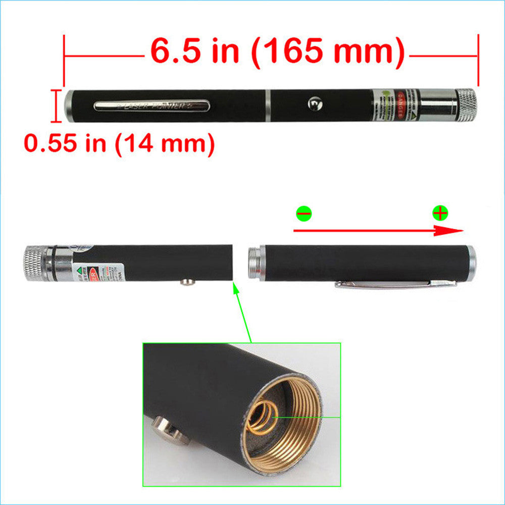 Green Laser Pointer Pen With 5 Different Laser Patterns + 5 Star Caps 5mW 532nm 6in1 Laser - Tophatter Daily Deals