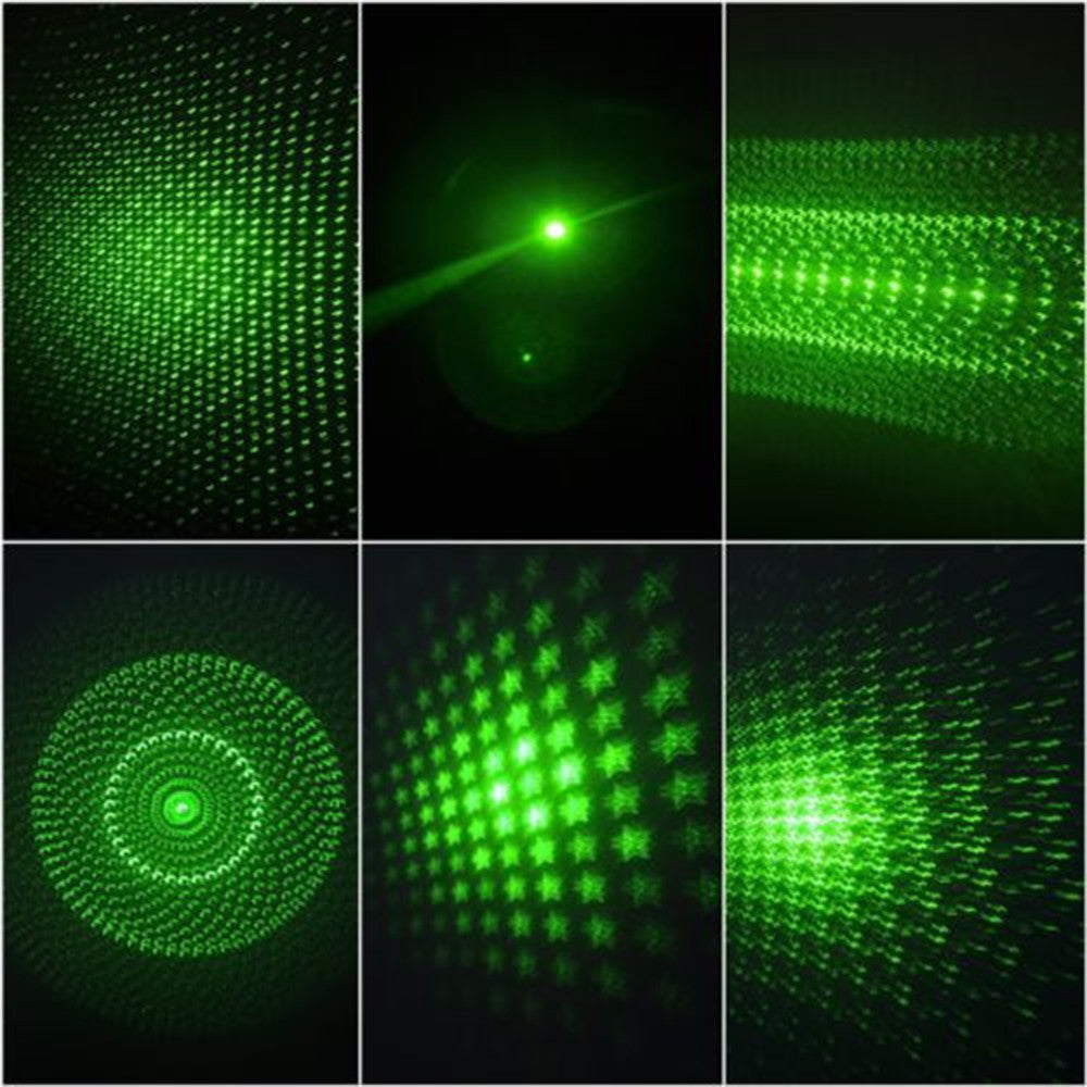 Green Laser Pointer Pen With 5 Different Laser Patterns + 5 Star Caps 5mW 532nm 6in1 Laser - Tophatter Daily Deals