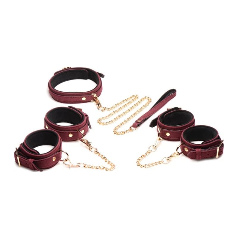 6 Pc Velvet Bondage Set Burgundy > Bondage Gear > Bondage Kits - Tophatter Daily Deals