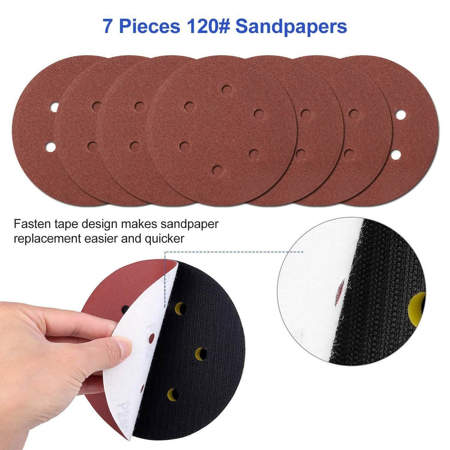 6" Air Random Orbital Sander Pneumatic Home Improvement - Tophatter Daily Deals