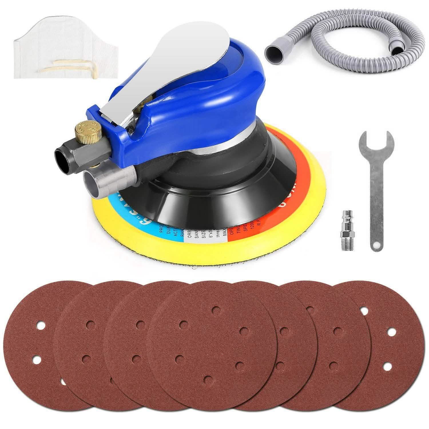 6" Air Random Orbital Sander Pneumatic Home Improvement - Tophatter Daily Deals