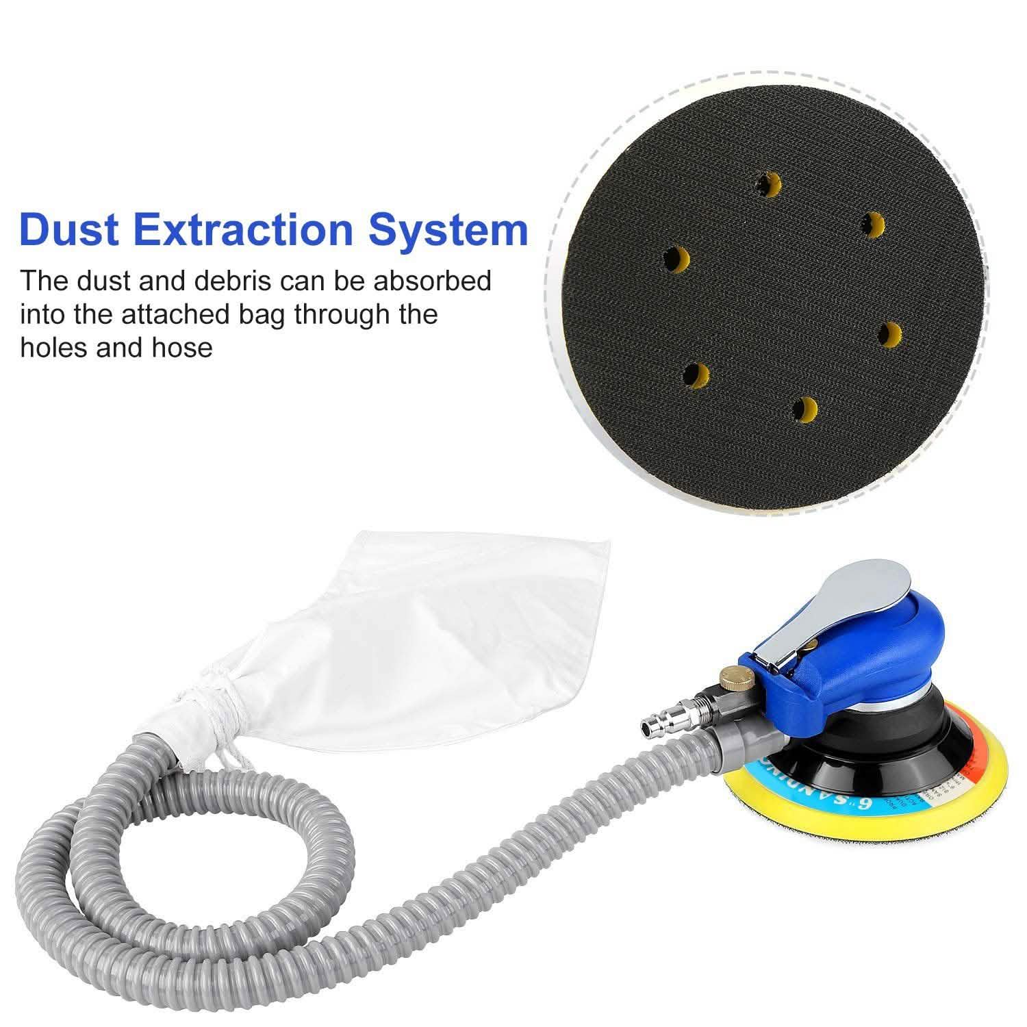 6" Air Random Orbital Sander Pneumatic Home Improvement - Tophatter Daily Deals