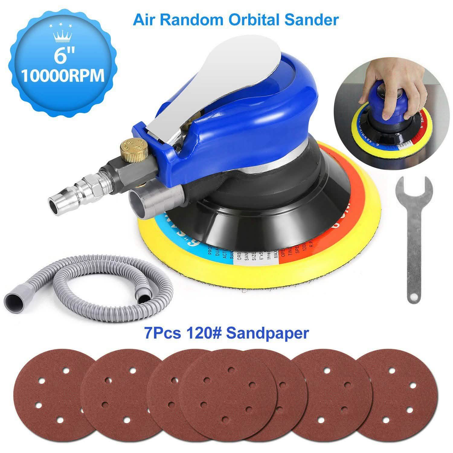 6" Air Random Orbital Sander Pneumatic Home Improvement - Tophatter Daily Deals