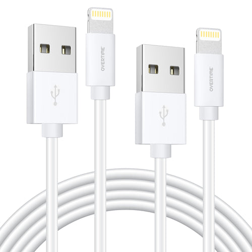 6 Ft./10 ft. Overtime Apple MFi Certified iPhone Charger Lightning Cable Pack