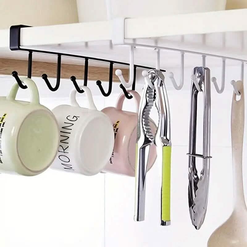 6 Hooks Kitchen Shelf Storage Rack Food Storage Containers - Tophatter Daily Deals