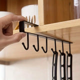 6 Hooks Kitchen Shelf Storage Rack Black Food Storage Containers - Tophatter Daily Deals