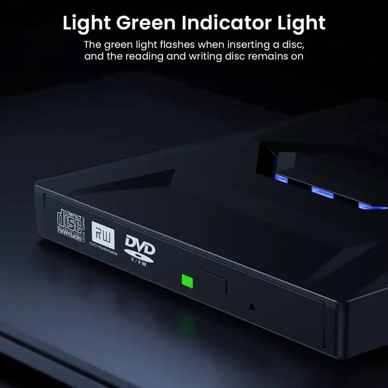 6-in-1 Portable USB 3.0 Ultra-Thin External DVD Recorder Drive USB Hub - Tophatter Daily Deals