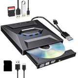 6-in-1 Portable USB 3.0 Ultra-Thin External DVD Recorder Drive USB Hub - Tophatter Daily Deals