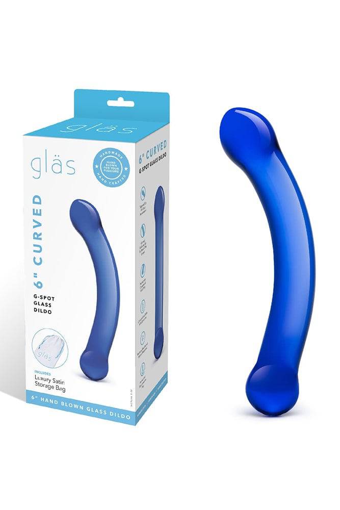 Gläs - Double Ended 6" Curved Glass G-spot Dildo - Blue Sex Toy - Tophatter Daily Deals