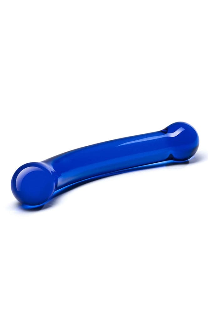 Gläs - Double Ended 6" Curved Glass G-spot Dildo - Blue Sex Toy - Tophatter Daily Deals