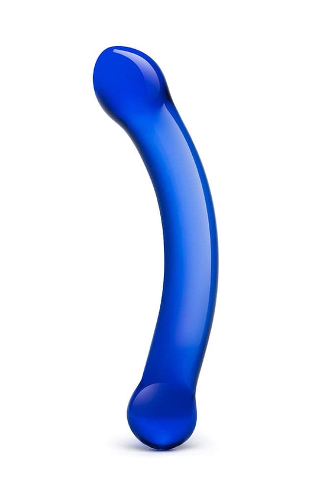 Gläs - Double Ended 6" Curved Glass G-spot Dildo - Blue Sex Toy - Tophatter Daily Deals