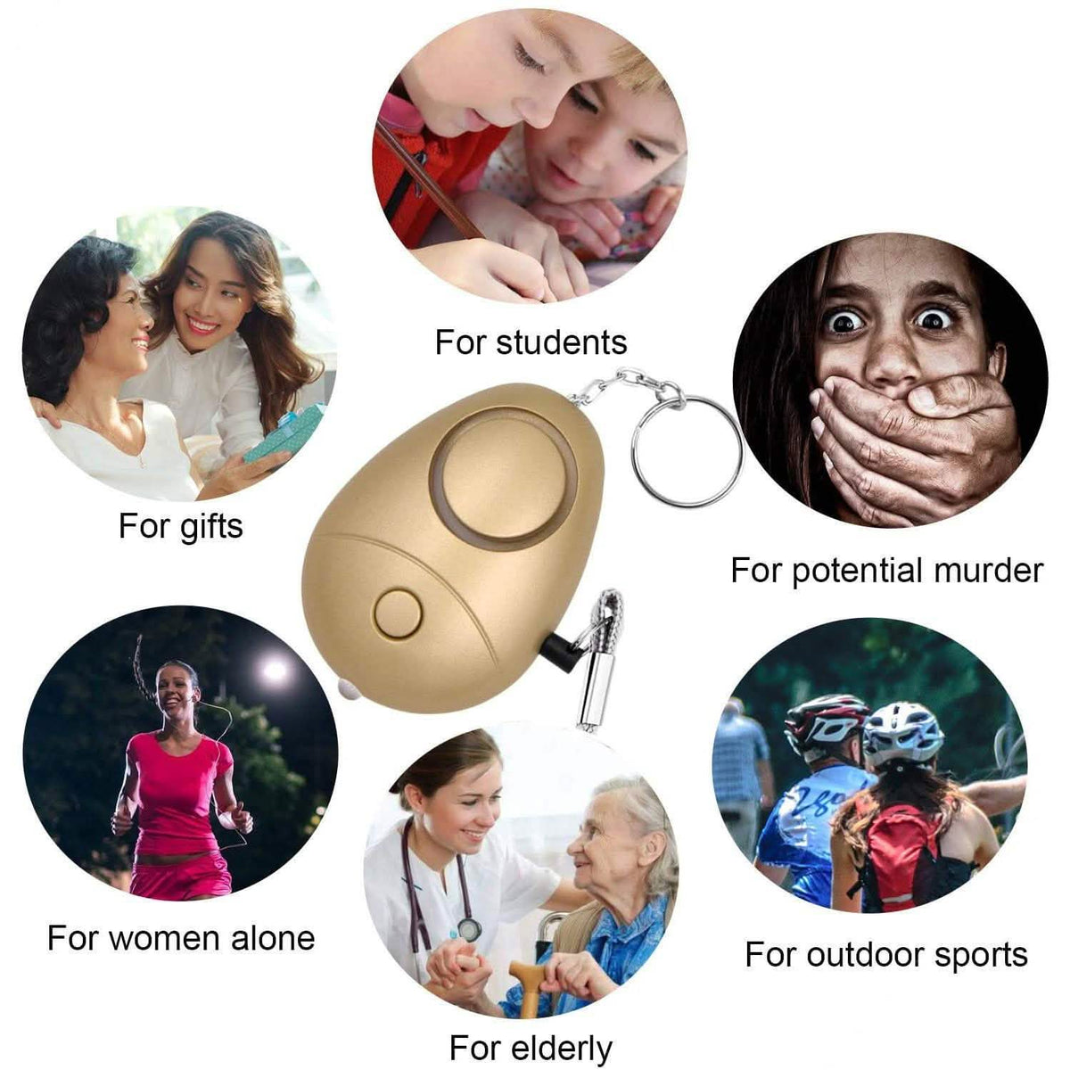 6-Pack: 140DB Personal Security Alarm Keychain with LED Lights Tactical & Self Defense - Tophatter Daily Deals