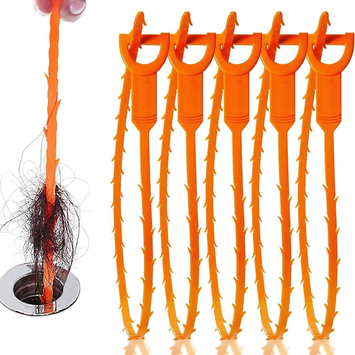 6-Pack: 19.6-inch Flexible Basic Drain Plug Remover Bath - Tophatter Daily Deals