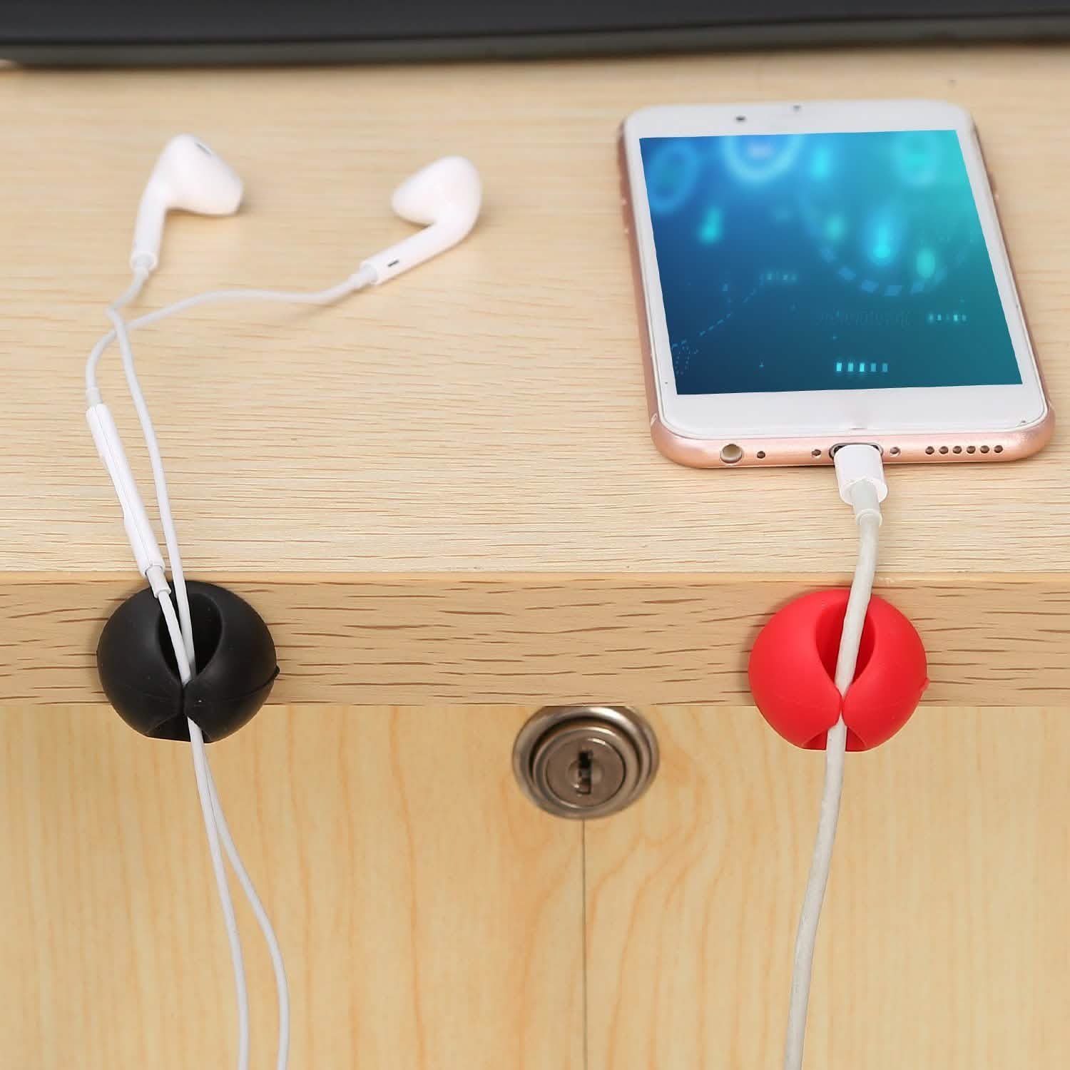 6-Pack: Cable Clips Adhesive Wire Cord Clamps Mobile Accessories - Tophatter Daily Deals