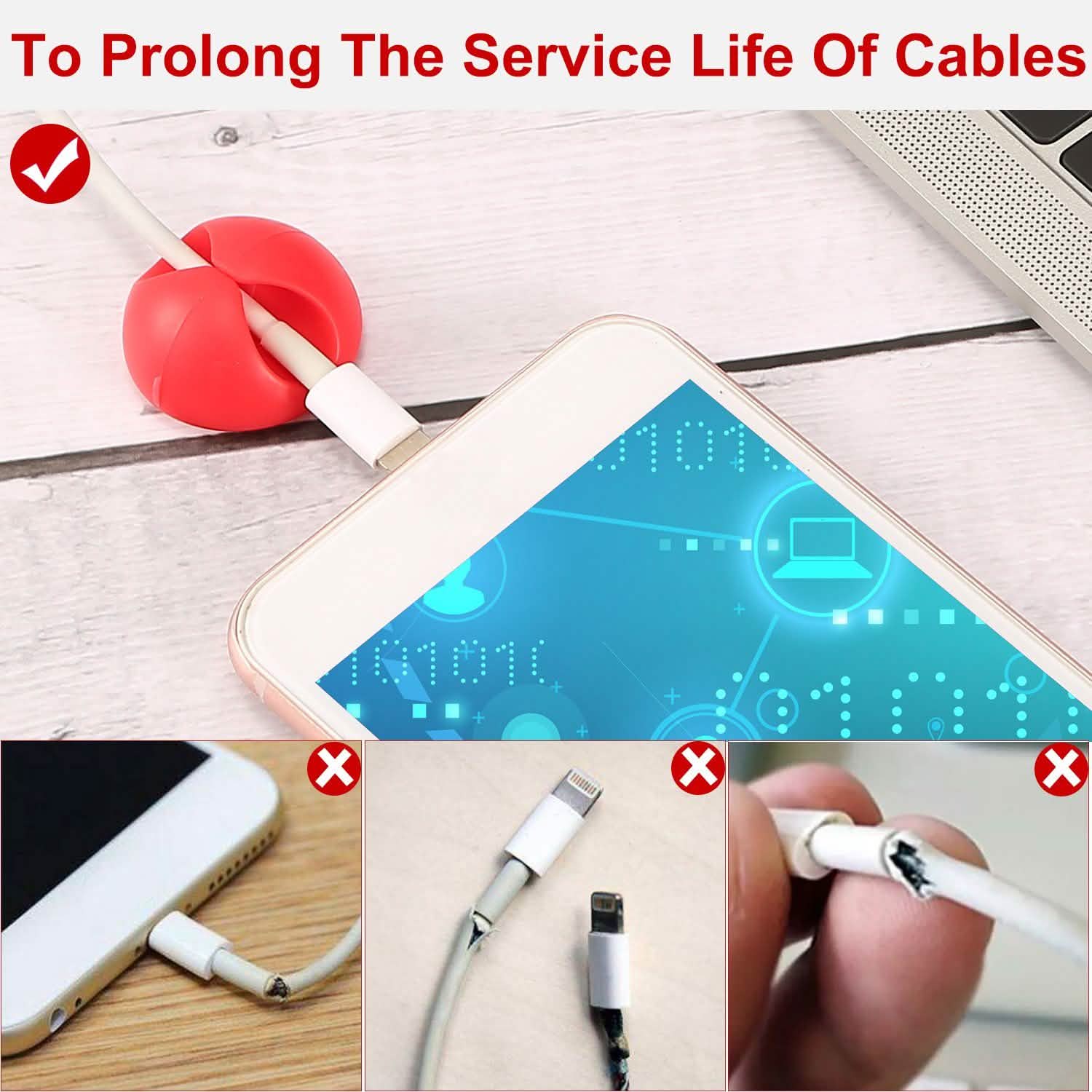 6-Pack: Cable Clips Adhesive Wire Cord Clamps Mobile Accessories - Tophatter Daily Deals