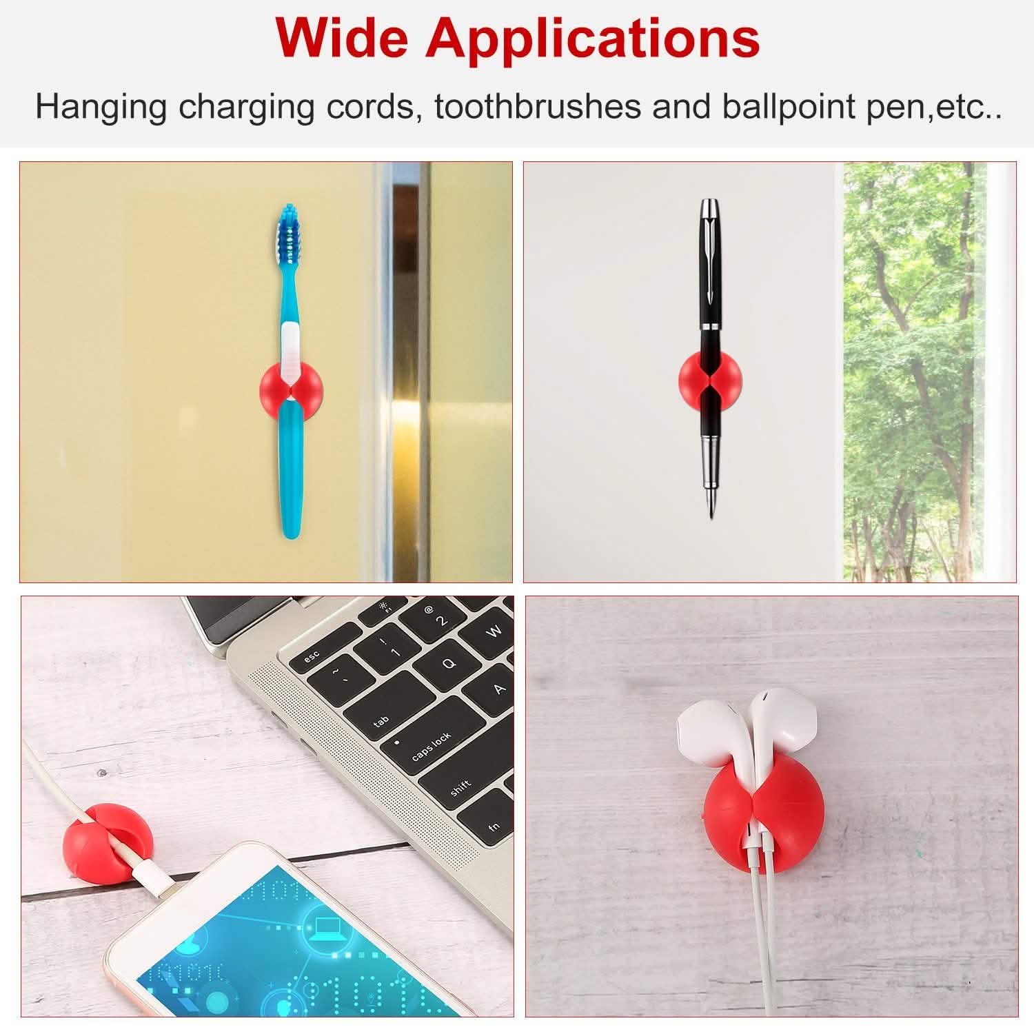 6-Pack: Cable Clips Adhesive Wire Cord Clamps Mobile Accessories - Tophatter Daily Deals