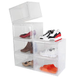 6-Pack: Collapsible Shoe Box Stackable Shoe Storage Bin with Magnetic Door Storage & Organization - Tophatter Daily Deals