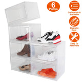 6-Pack: Collapsible Shoe Box Stackable Shoe Storage Bin with Magnetic Door Storage & Organization - Tophatter Daily Deals