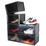 6-Pack: Collapsible Shoe Box Stackable Shoe Storage Bin with Magnetic Door Storage & Organization - Tophatter Daily Deals