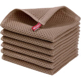 6-Pack: Cotton Waffle Woven Kitchen Towel Brown Kitchen Tools & Gadgets - Tophatter Daily Deals