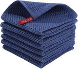 6-Pack: Cotton Waffle Woven Kitchen Towel Navy Kitchen Tools & Gadgets - Tophatter Daily Deals