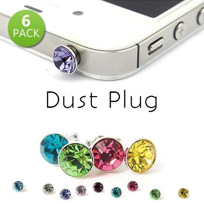6-Pack: Fashionable Crystal Diamond Dust Plugs Dust Plug - Tophatter Daily Deals