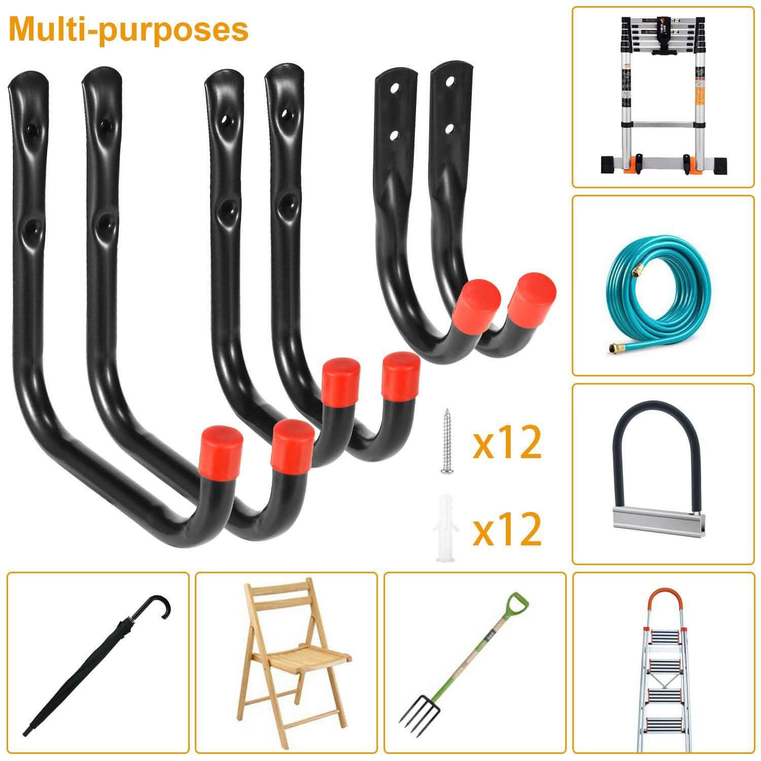 6-Pack: Garage Storage Hooks Storage & Organization - Tophatter Daily Deals