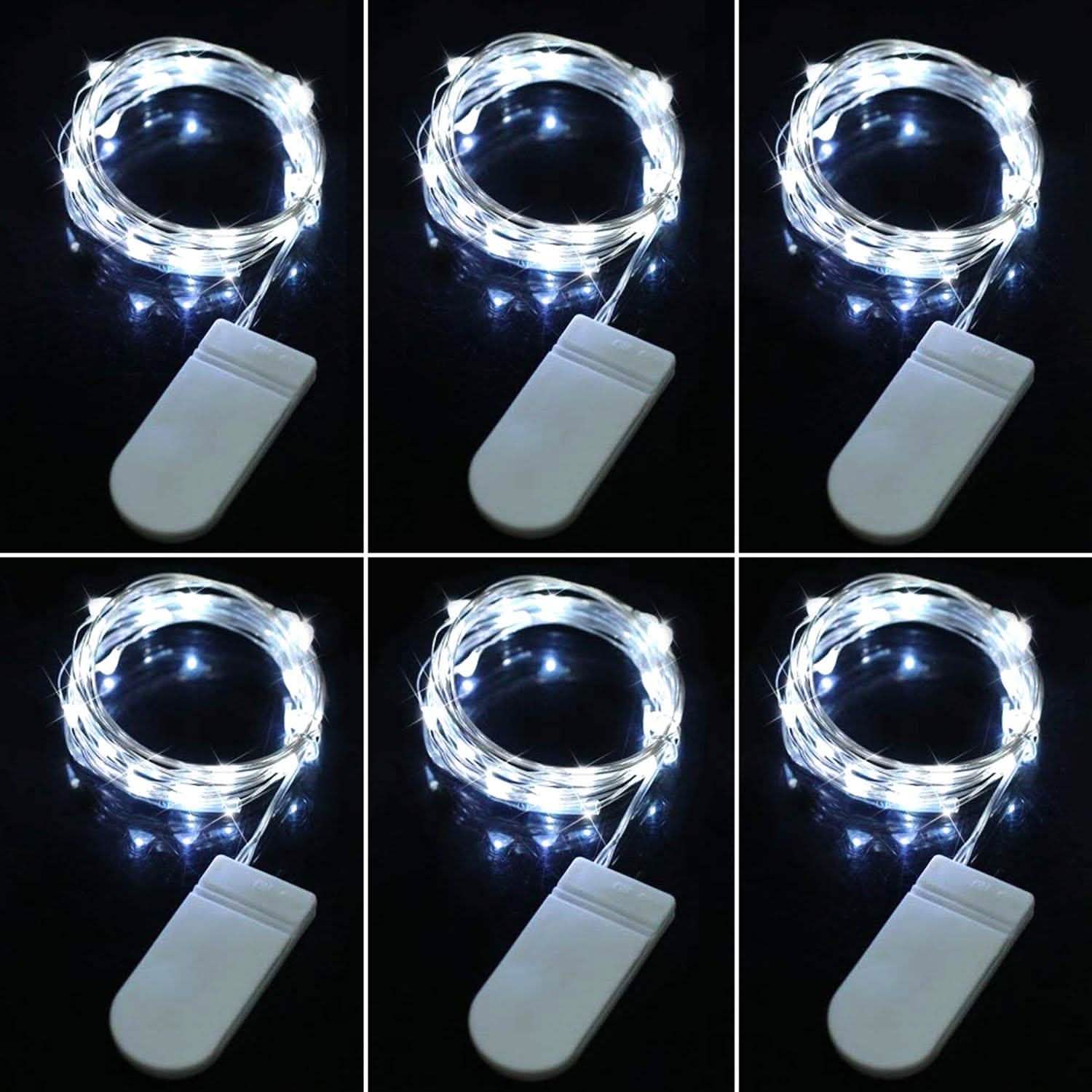 6-Pack: LED String Lights Cool White String & Fairy Lights - Tophatter Daily Deals