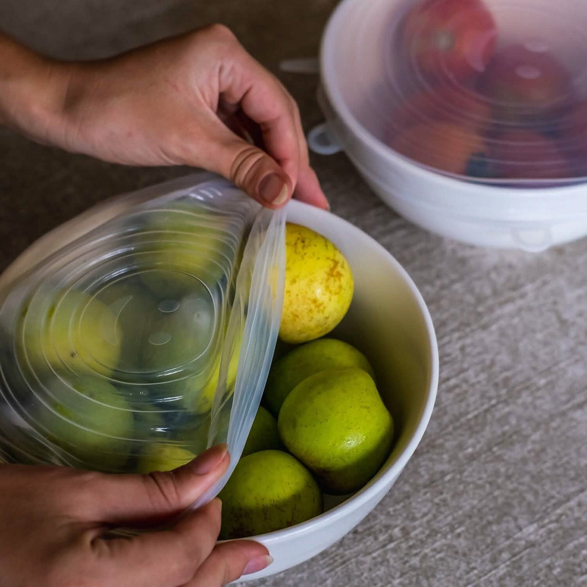 6-Pack: Reusable Silicone Stretch Container Lids Covers for Food Storage - Fit Most Containers Food Storage Containers - Tophatter Daily Deals