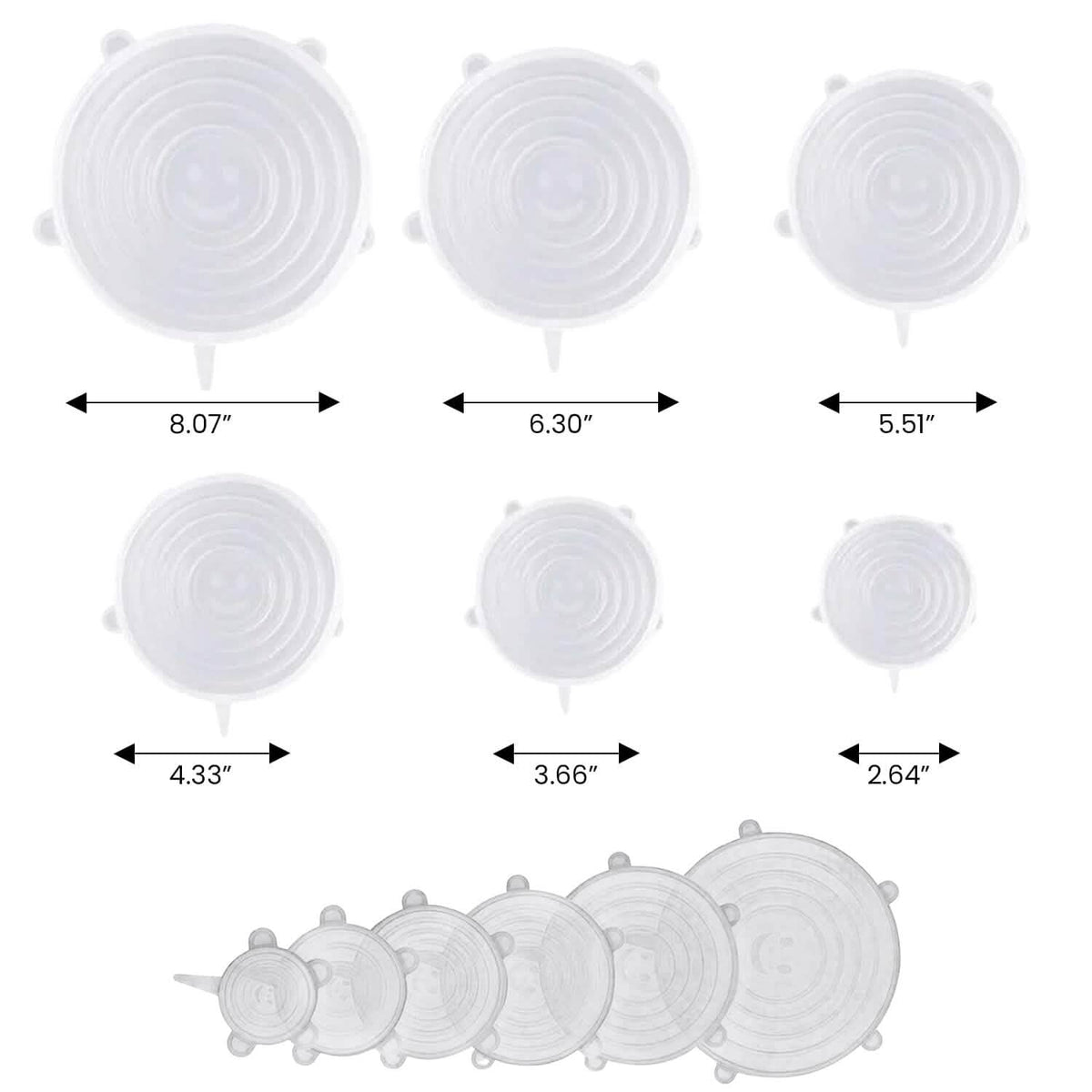 6-Pack: Reusable Silicone Stretch Container Lids Covers for Food Storage - Fit Most Containers Food Storage Containers - Tophatter Daily Deals