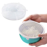 6-Pack: Reusable Silicone Stretch Container Lids Covers for Food Storage - Fit Most Containers Food Storage Containers - Tophatter Daily Deals